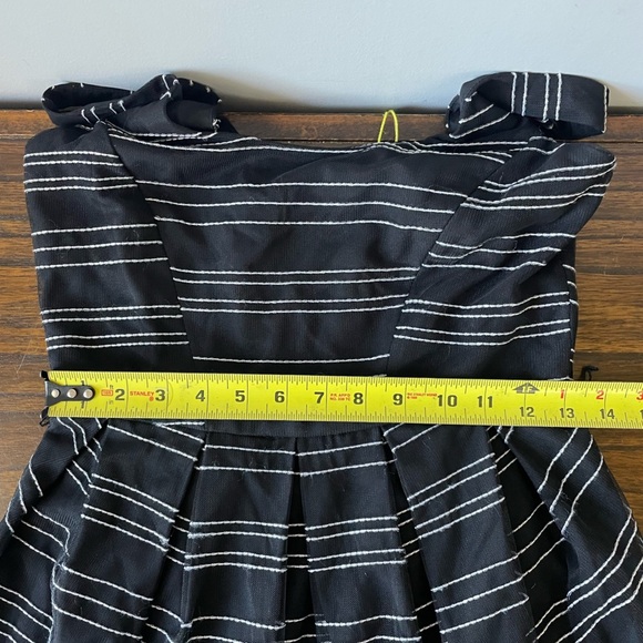 NWT BCBGeneration, size 4, black and white stripe belted fit & flare mini dress - Picture 7 of 8